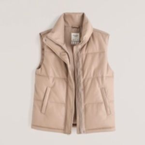 Abercrombie & Fitch Women’s Vegan Leather Duvet Puffer Vest